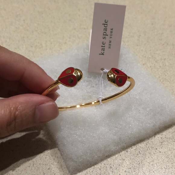 NWT♠️Kate Spade Gold-Tone LadyBug Cuff Bracelet ♠️ - Picture 3 of 6
